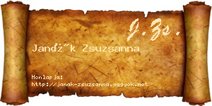 Janák Zsuzsanna névjegykártya