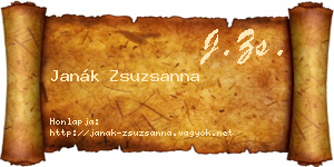 Janák Zsuzsanna névjegykártya